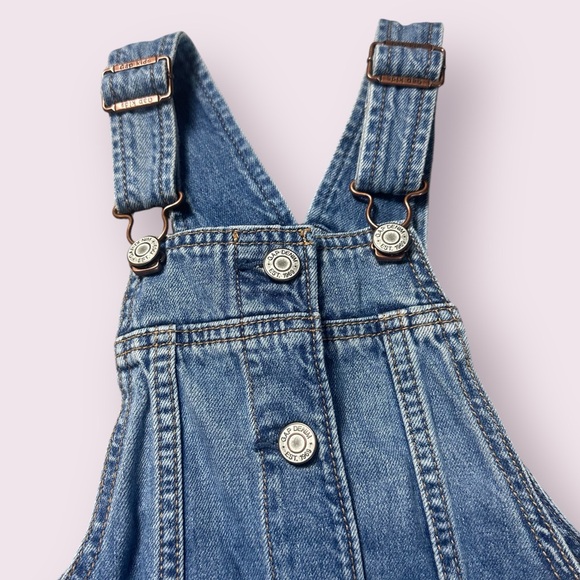 Set Of Two Toddler Girl Baby Gap Overall Dresses Blue And Pink Denim Sz XS & S - Picture 8 of 14